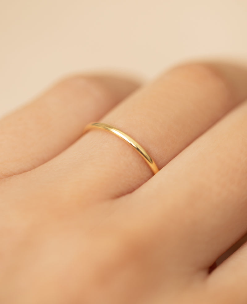 9k Solid Gold Thin Plain Stacking Ring
