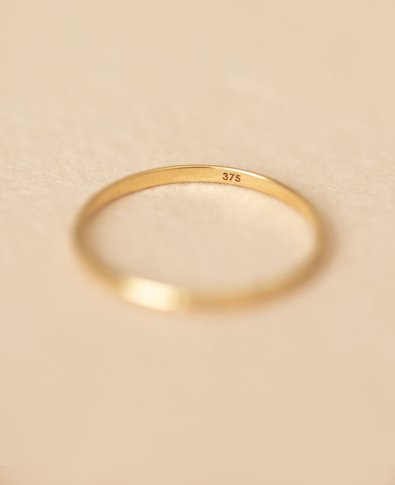 9k Solid Gold Thin Plain Stacking Ring