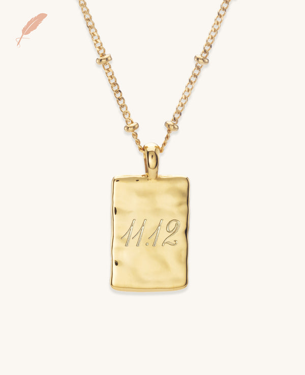 Engravable Notebook Necklace Gold