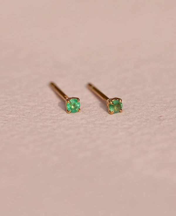 Mini Emerald Studs