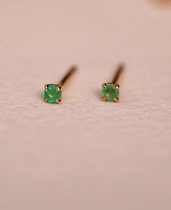 Mini Emerald Studs