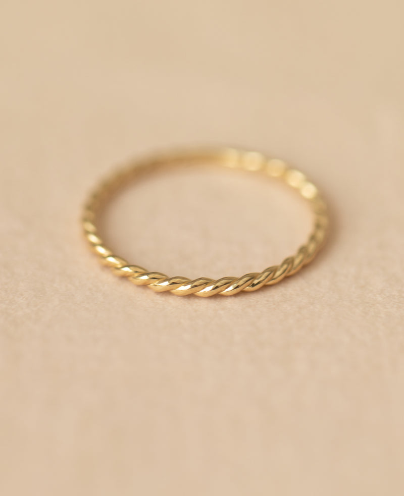 9K Solid Gold Twist Stacking Ring