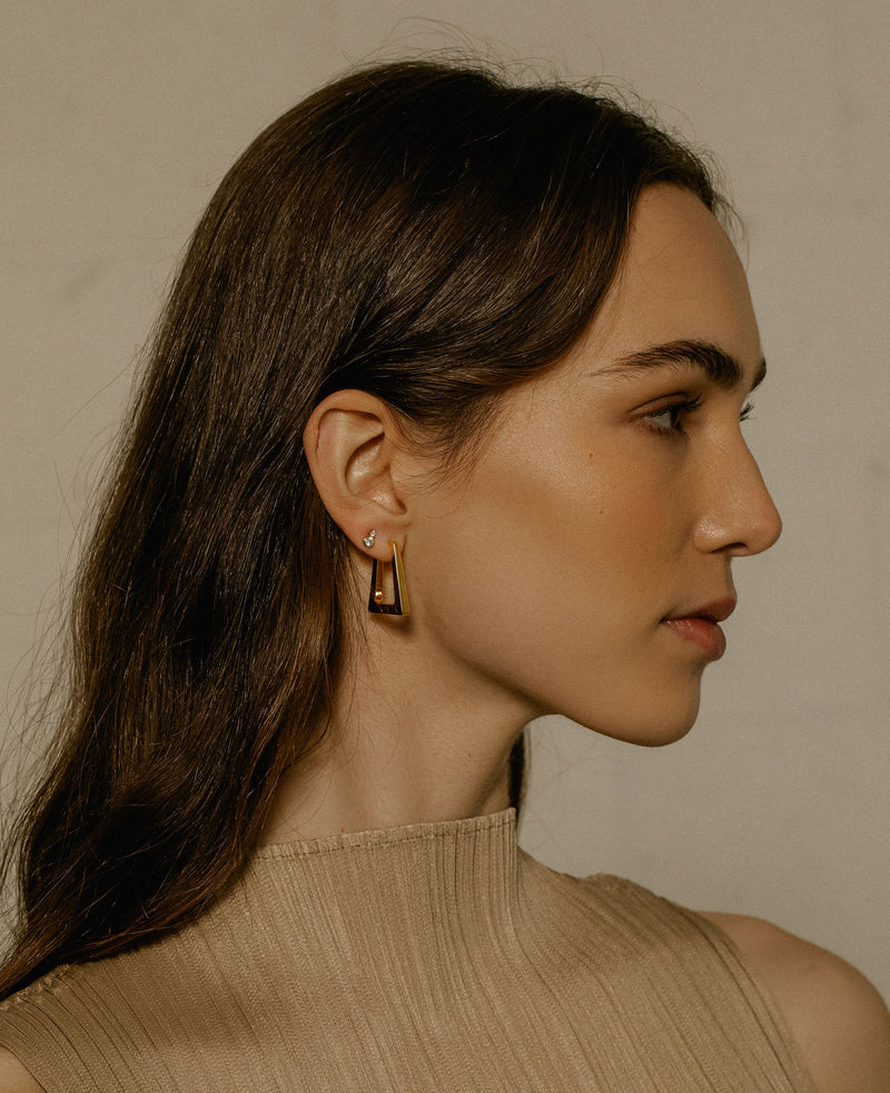 Gold Triangle Hoops Earrings As Seen on HRH Princess of Wales