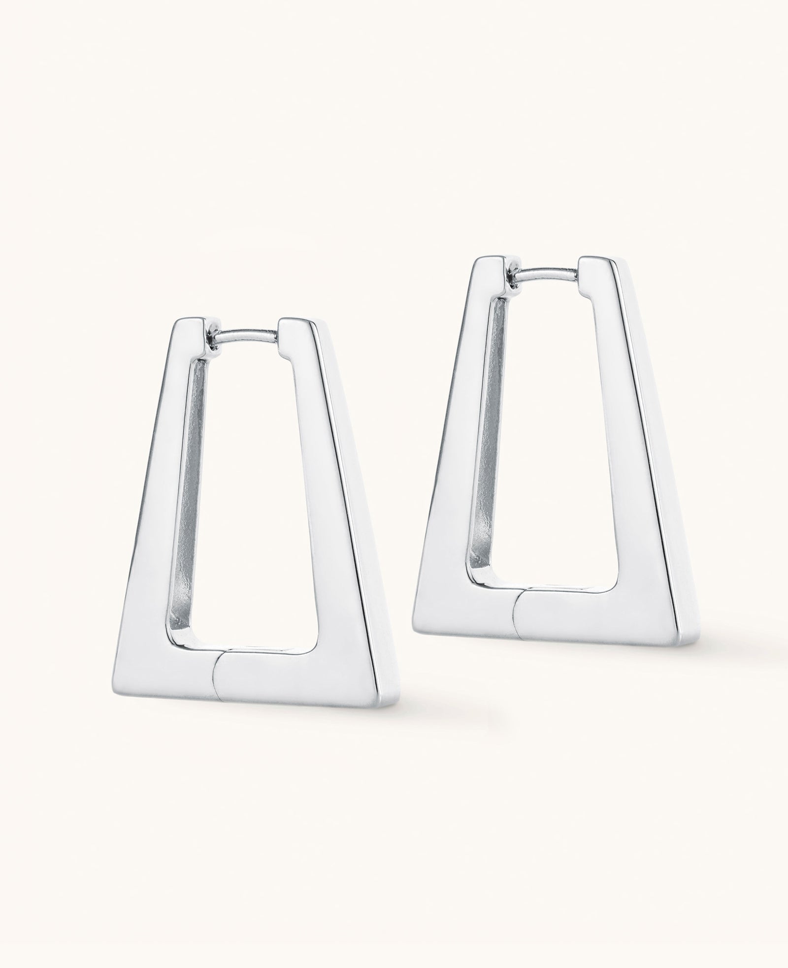 Silver Alia Triangle Hoops Earrings Spells Of Love