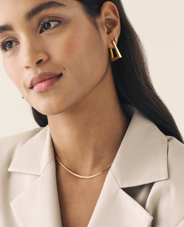 3mm Flat Snake Chain Necklace Gold