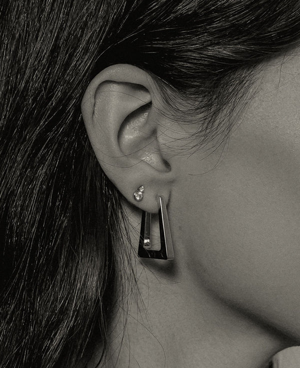 Alia Hoops -  Silver Rhodium Plated