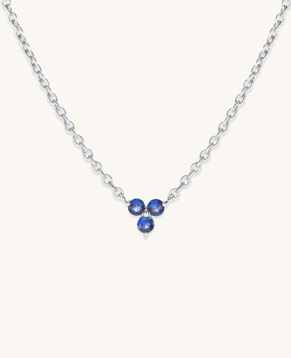 *SAMPLE SALE* Blue Sapphire Fleur Necklace Silver