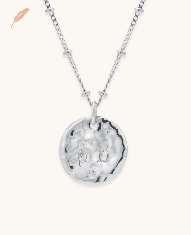 Engravable Classic Medallion Necklace Silver