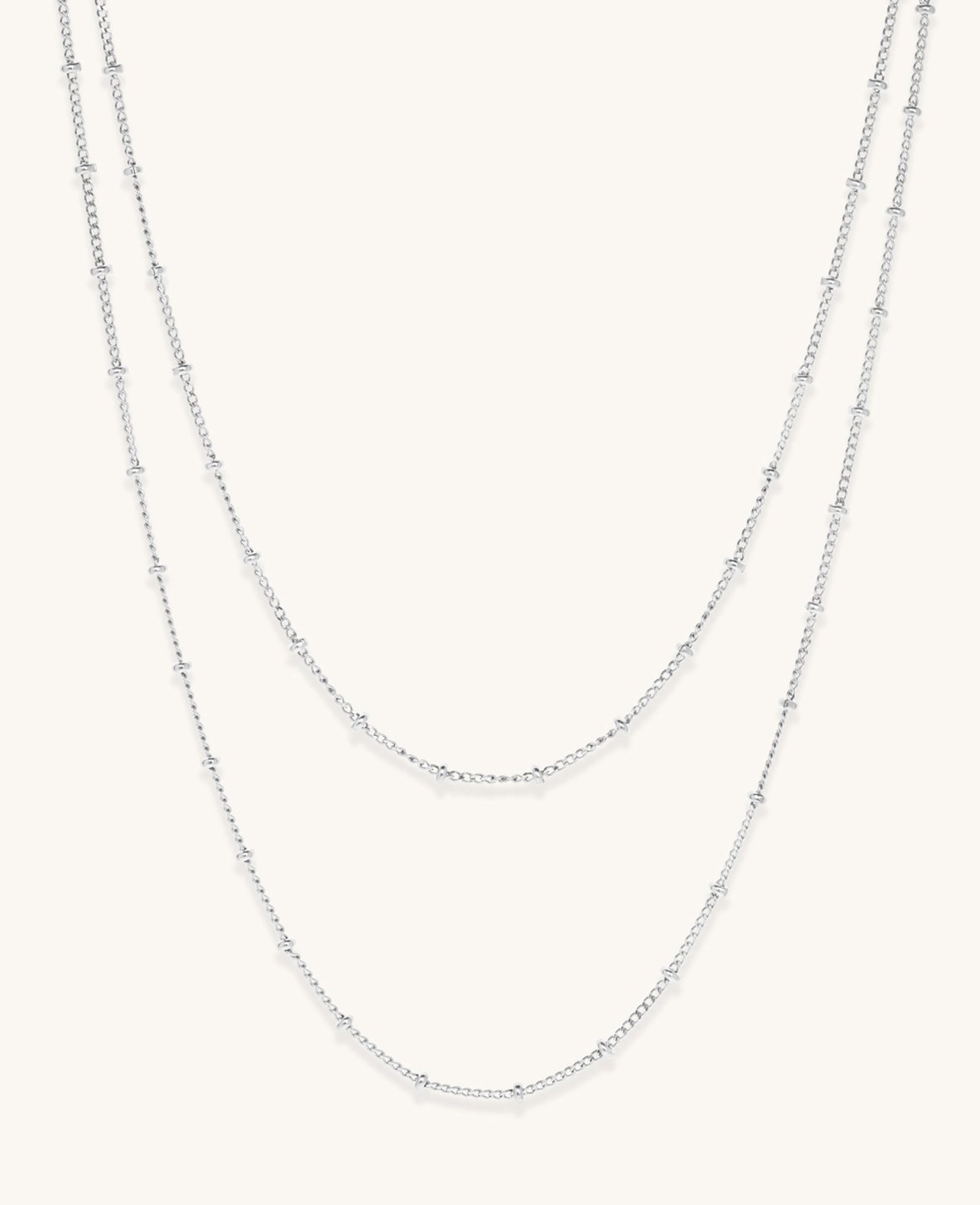 Silver Double Strand Beaded Necklaces Spells Of Love