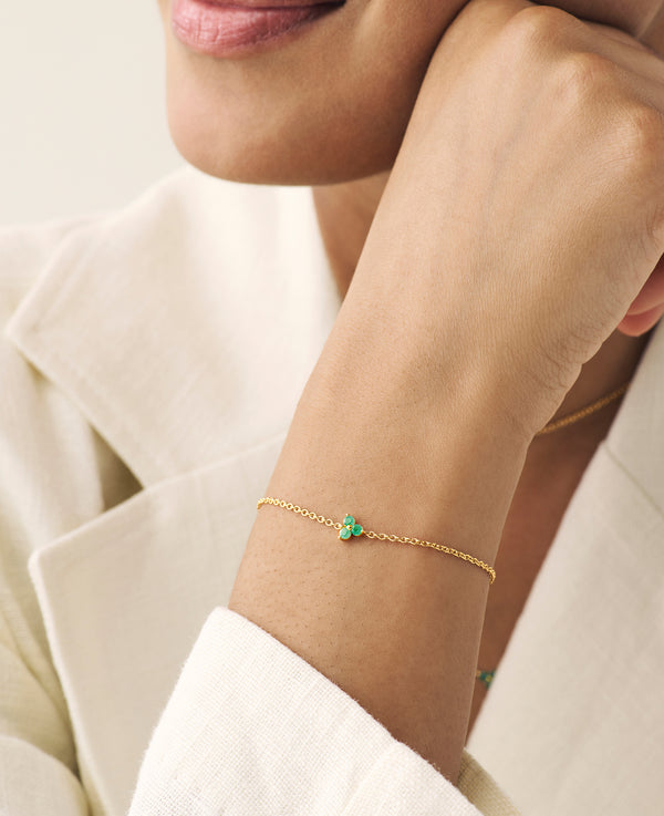 Emerald Fleur Bracelet Gold