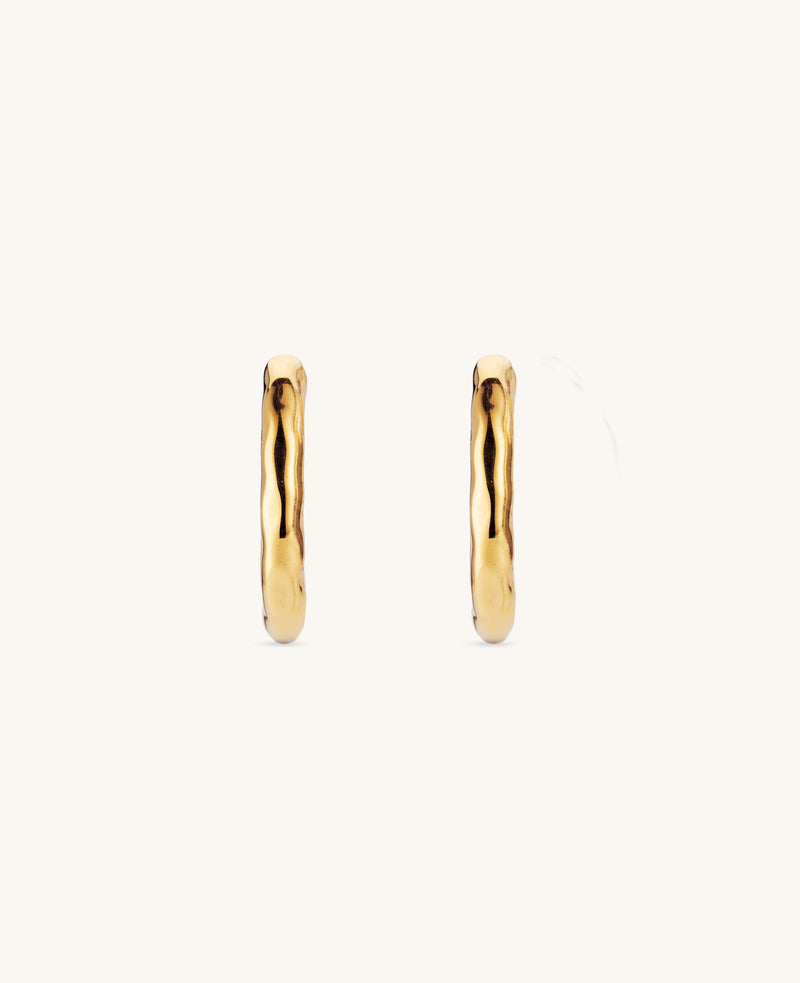 (PRE-ORDER) Medium Hammered Hoops Gold