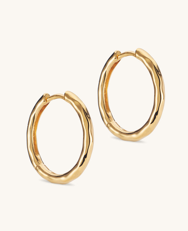 (PRE-ORDER) Large Hammered Hoops Gold