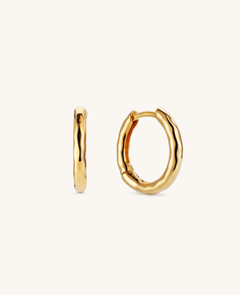 (PRE-ORDER) Medium Hammered Hoops Gold