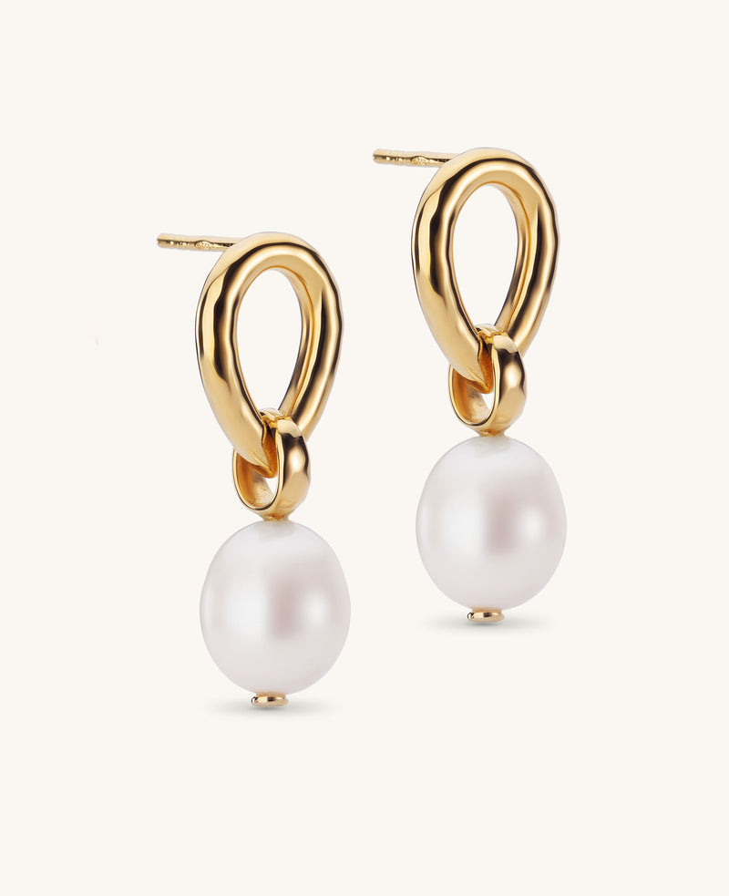 (PRE-ORDER) Calypso Pearl Droplet Earrings Gold