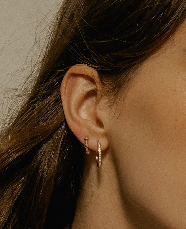 Large Crystal Hoops Rose Gold