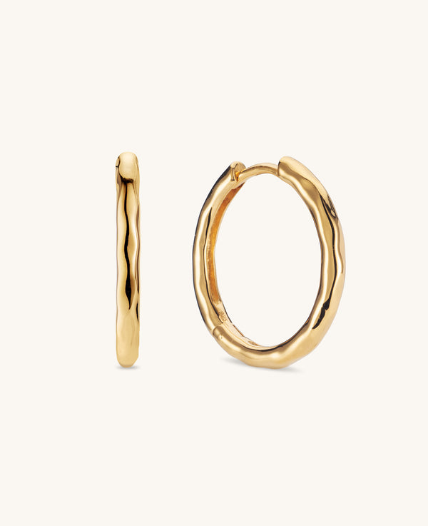 (PRE-ORDER) Large Hammered Hoops Gold
