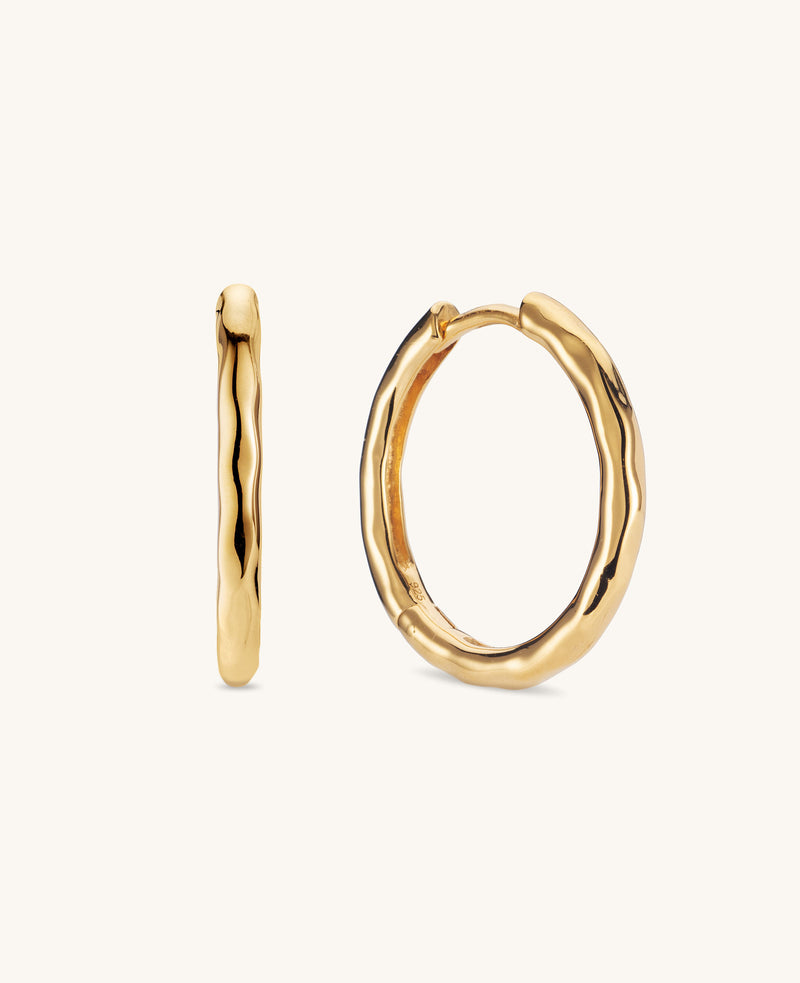 (PRE-ORDER) Large Hammered Hoops Gold