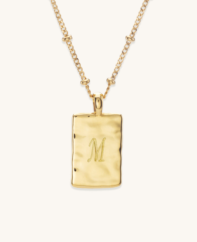 Engravable Notebook Necklace Gold