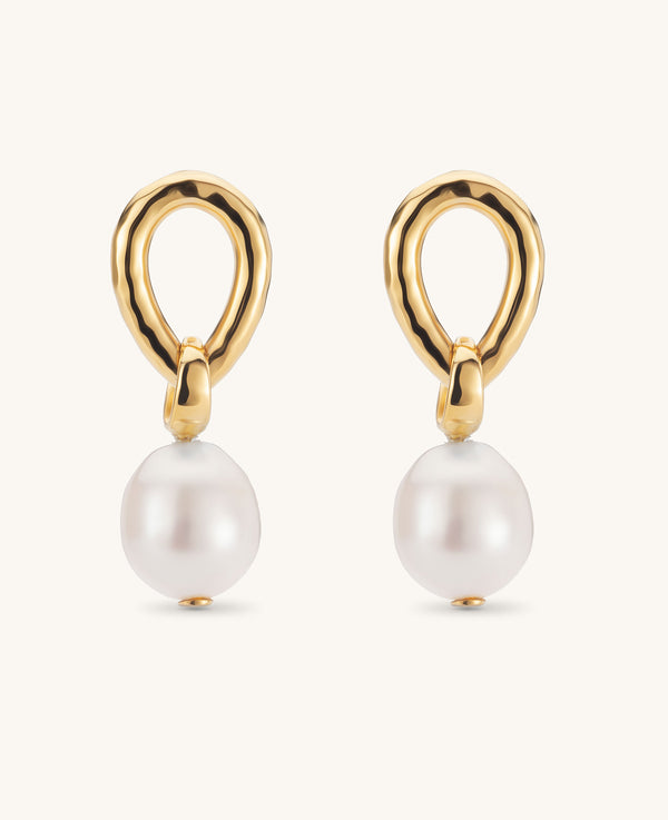 (PRE-ORDER) Calypso Pearl Droplet Earrings Gold