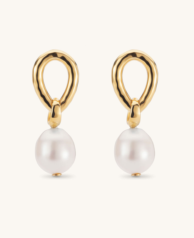 (PRE-ORDER) Calypso Pearl Droplet Earrings Gold