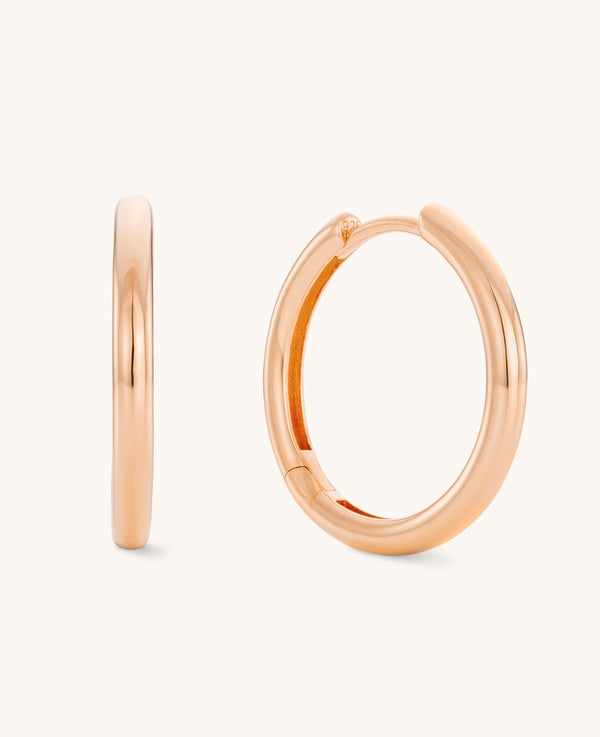 Large Plain Hoops Rose Gold
