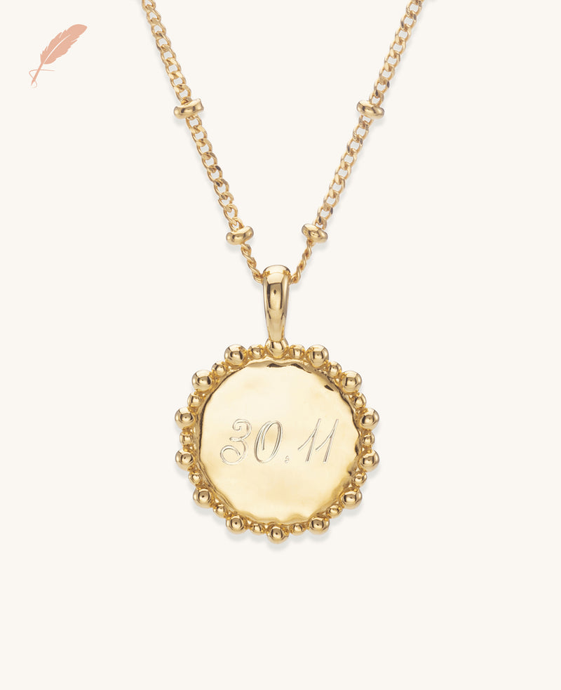 Engravable Sunshine Necklace Gold