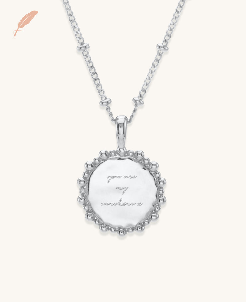 Engravable Sunshine Necklace Silver