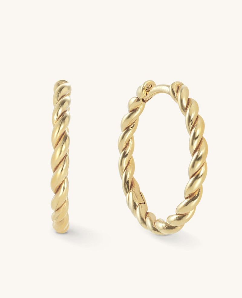 (Pre-Order) Large Twist Hoops Gold