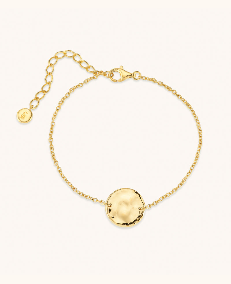 Engravable Disk Bracelet Gold