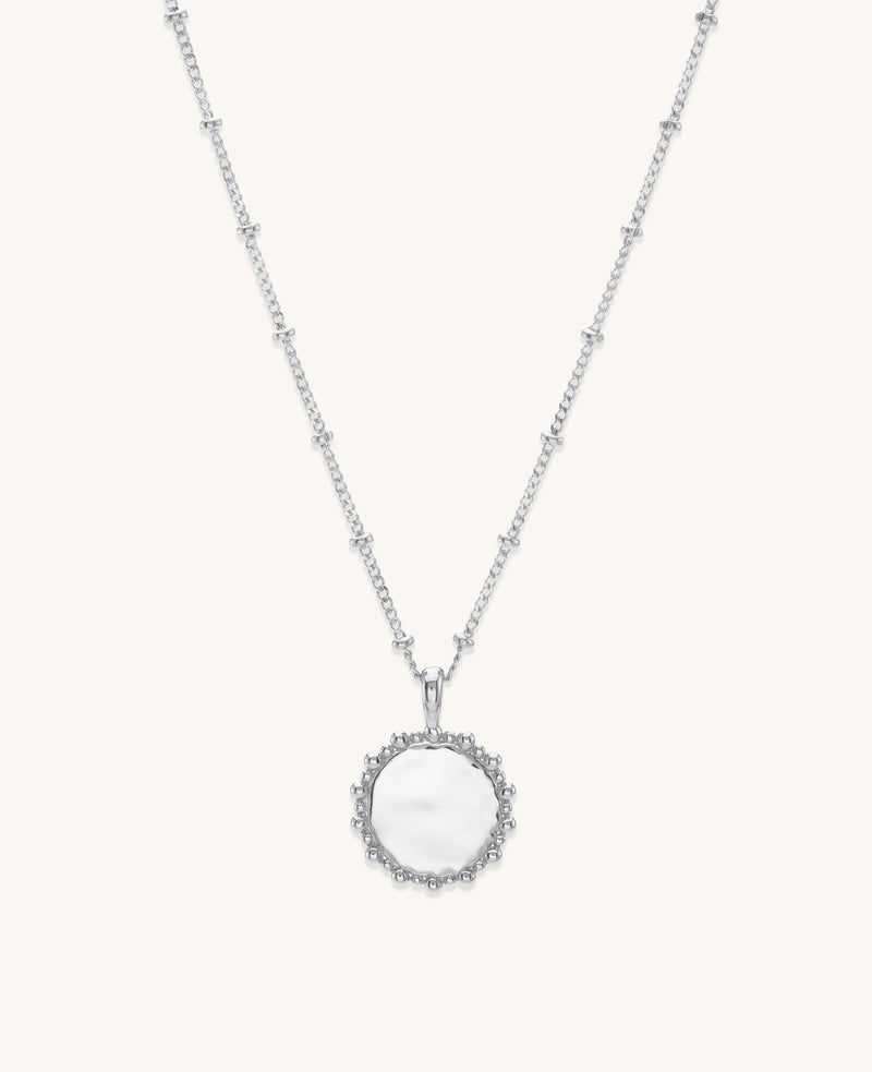 Engravable Sunshine Necklace Silver