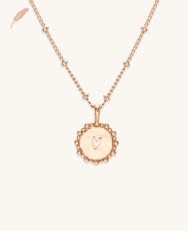 Engravable Mini Initial Sunshine Necklace Rose Gold