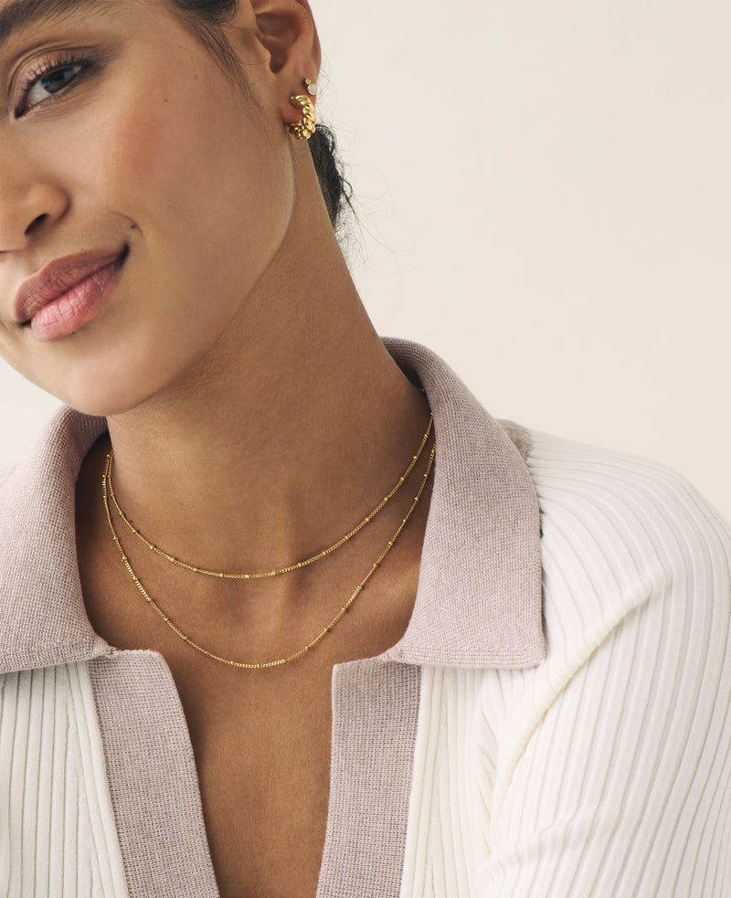 Double Strand Beaded Satellite Necklace