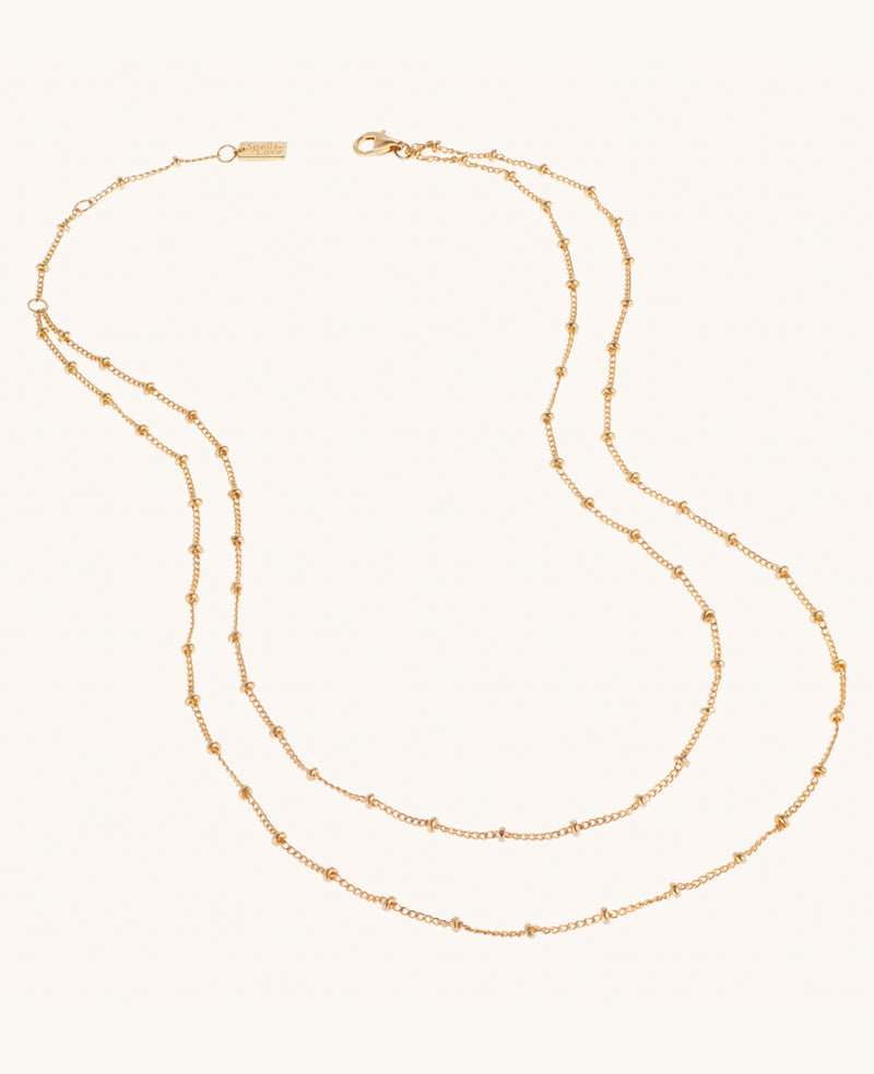 Double Strand Beaded Satellite Necklace