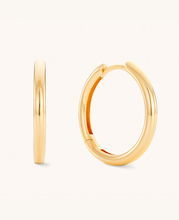 Large Plain Hoops Gold