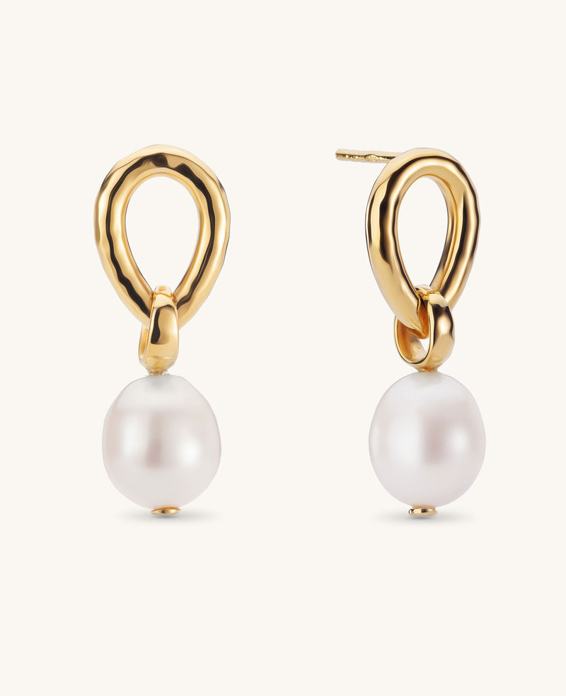 (PRE-ORDER) Calypso Pearl Droplet Earrings Gold