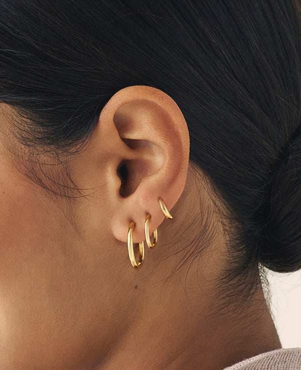 Large Plain Hoops Gold