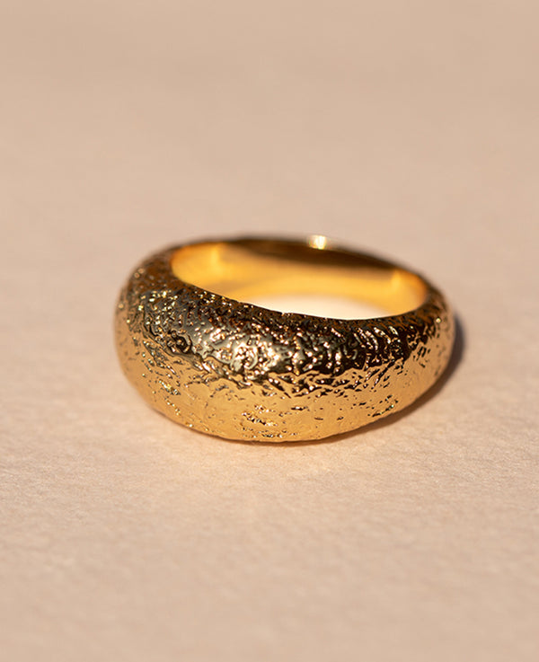 Antique Dome Ring 18K Gold Plated