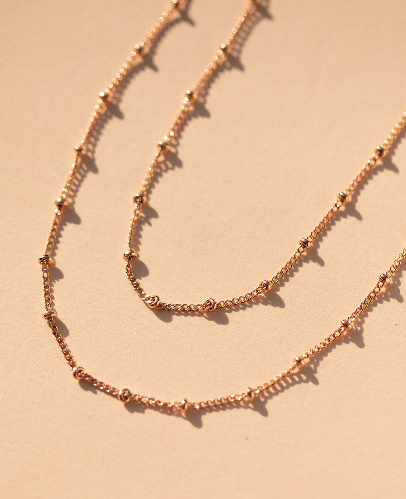 Double Strand Necklace Rose Gold