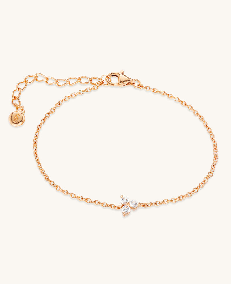 Dainty Triple Sapphire Bracelet, Rose Gold Bracelets For Women
