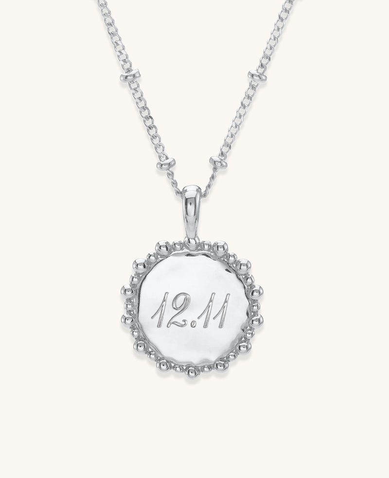 Engravable Sunshine Necklace Silver