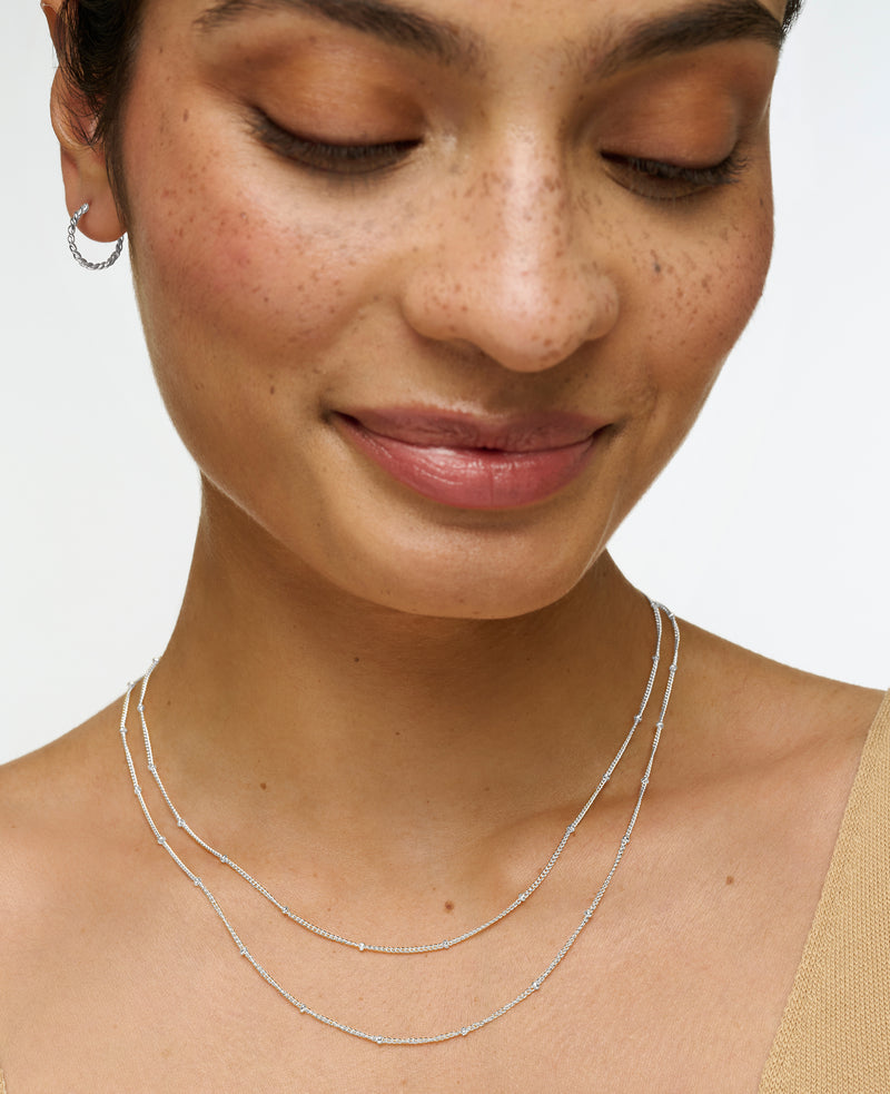 Double Strand Beaded Satellite Necklace