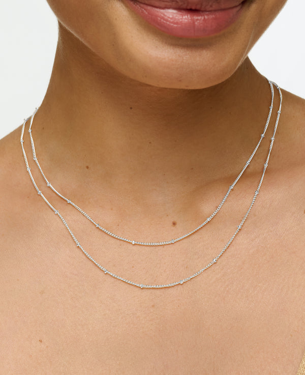 Double Strand Beaded Satellite Necklace