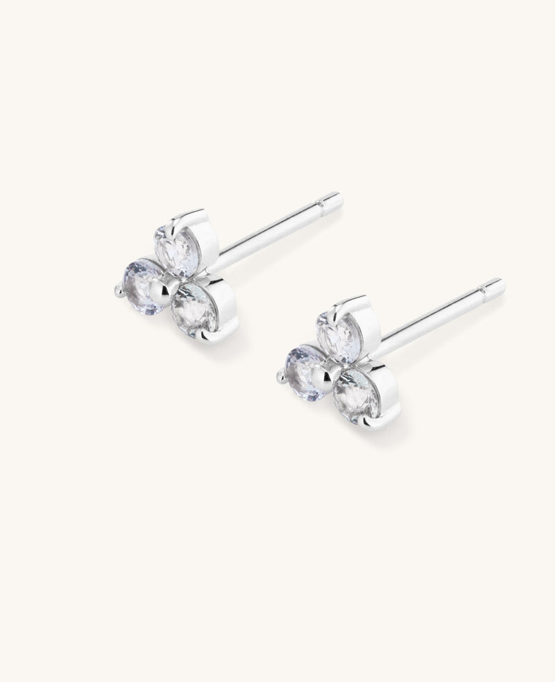 Sapphire Large Fleur Studs