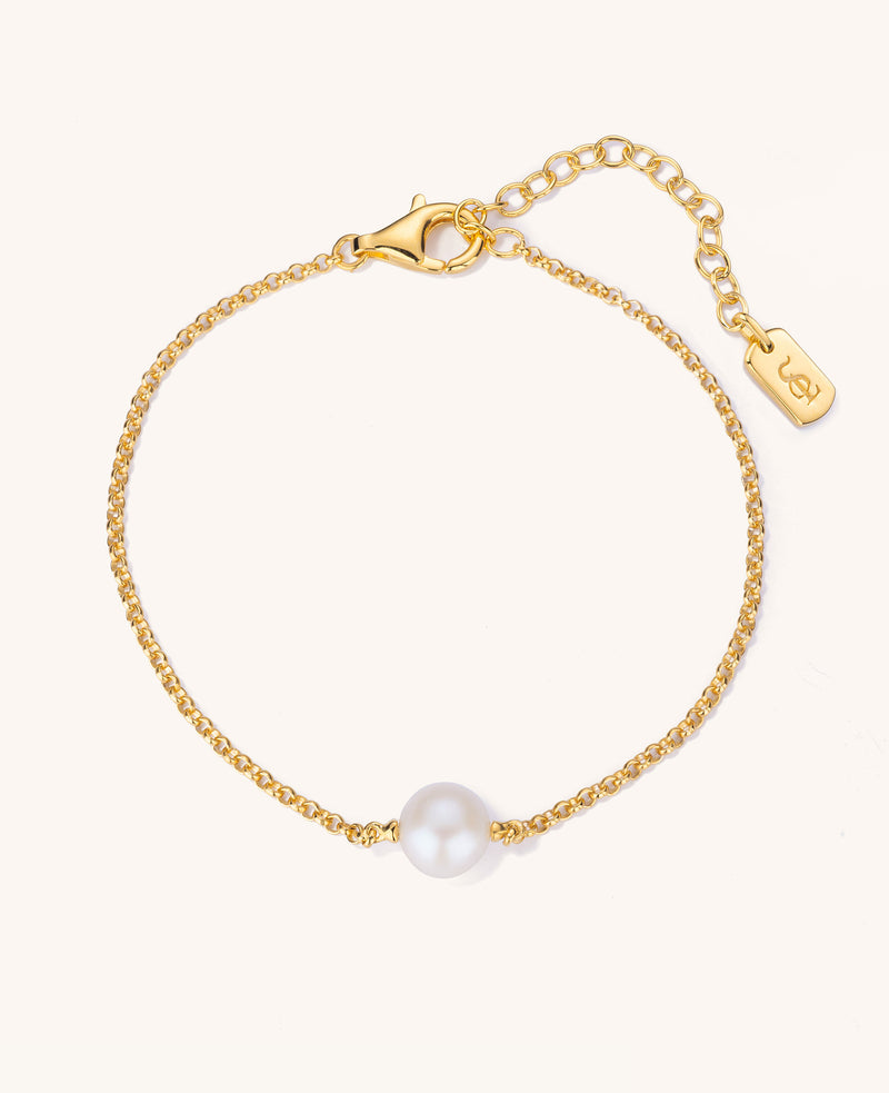 (PRE ORDER) Floating Single Round Pearl Bracelet Gold