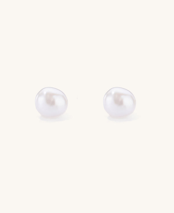 (PRE-ORDER) Small Baroque Pearl Studs Silver