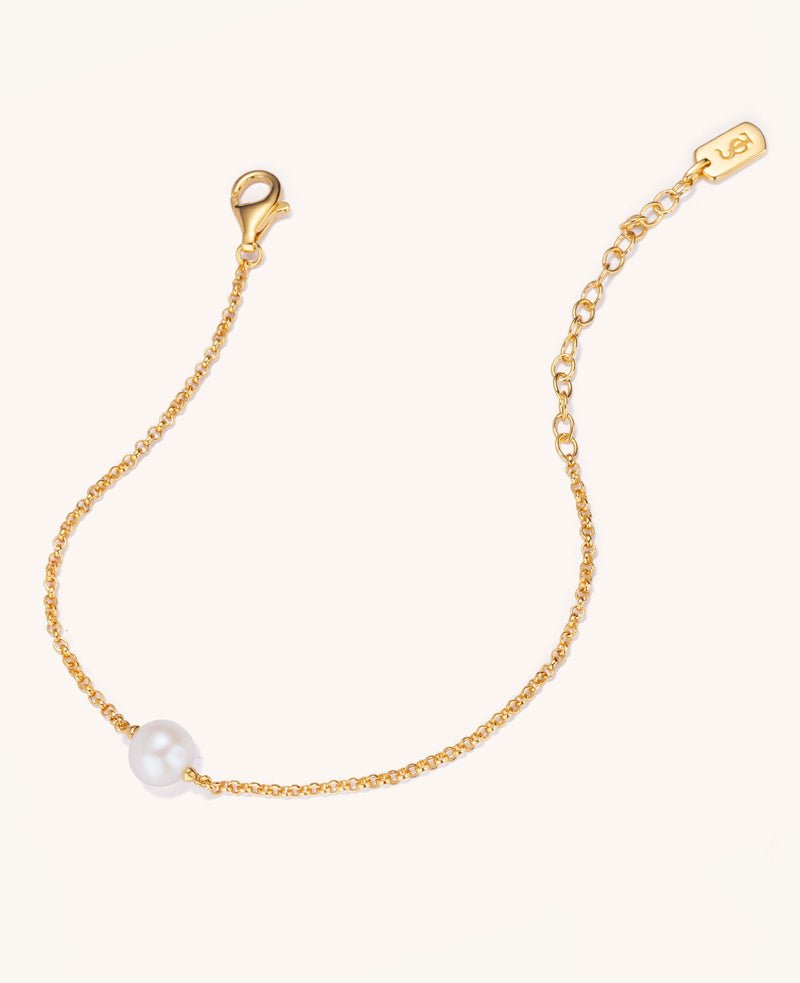 (PRE ORDER) Floating Single Round Pearl Bracelet Gold