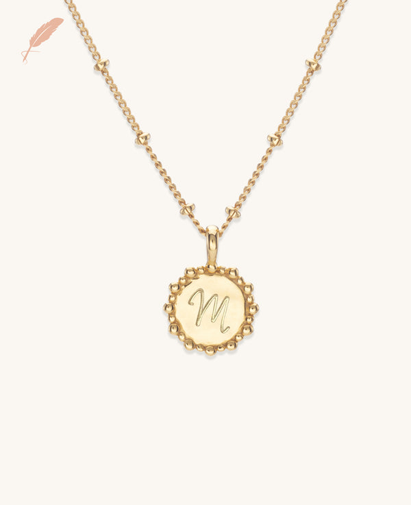 Engravable Mini Initial Sunshine Necklace Gold