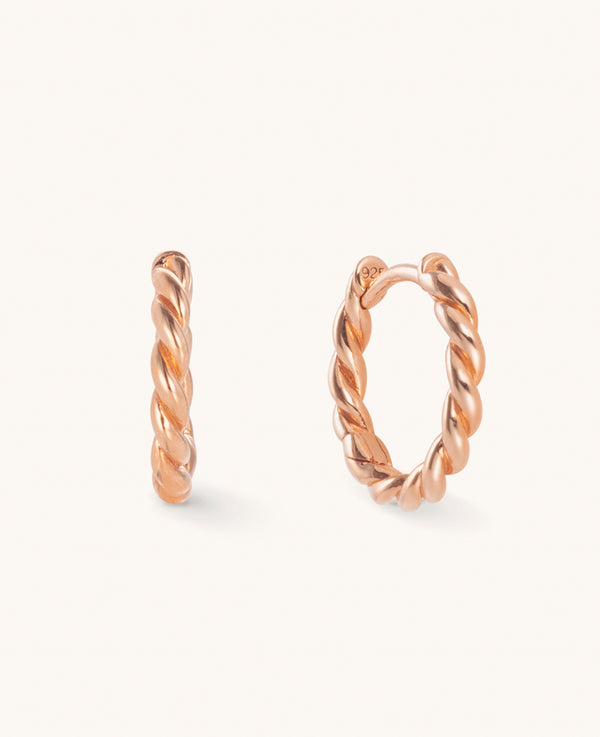 *AVAILABLE FOR PRE-ORDER* Medium Twist Hoops Rose Gold