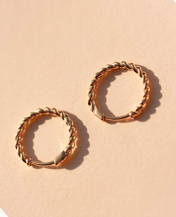Medium Twist Hoops Rose Gold