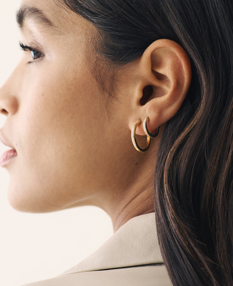 Large Crystal Hoops Gold